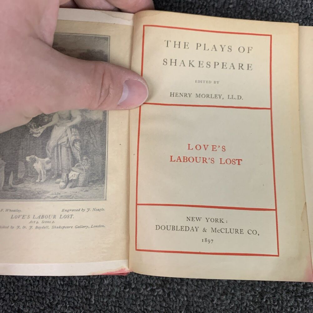1897 The Plays Of William Shakespeare Lot Of 15 Red Doubleday Henry Morley - Picture 13 of 16